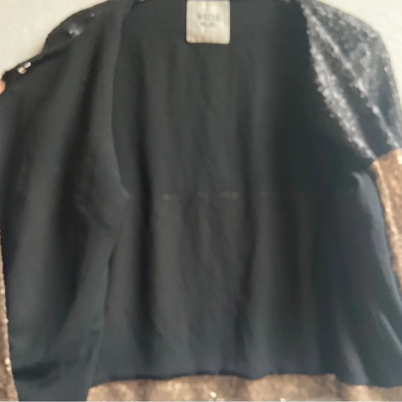 Weill Paris sequin black gold jacket Sz M - Picture 5 of 8